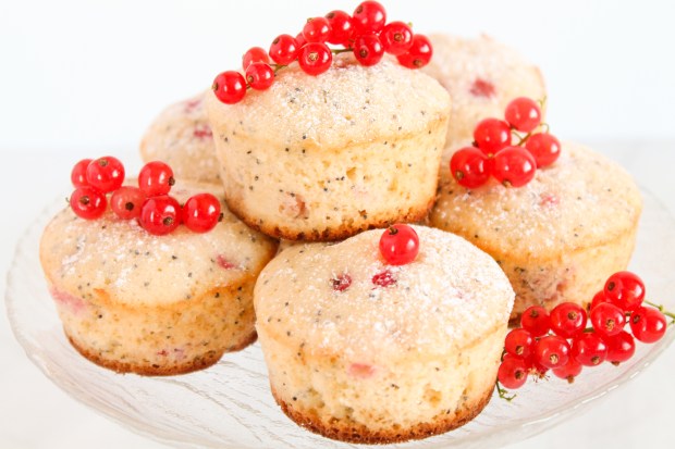 Маффины с красной смородиной и маком